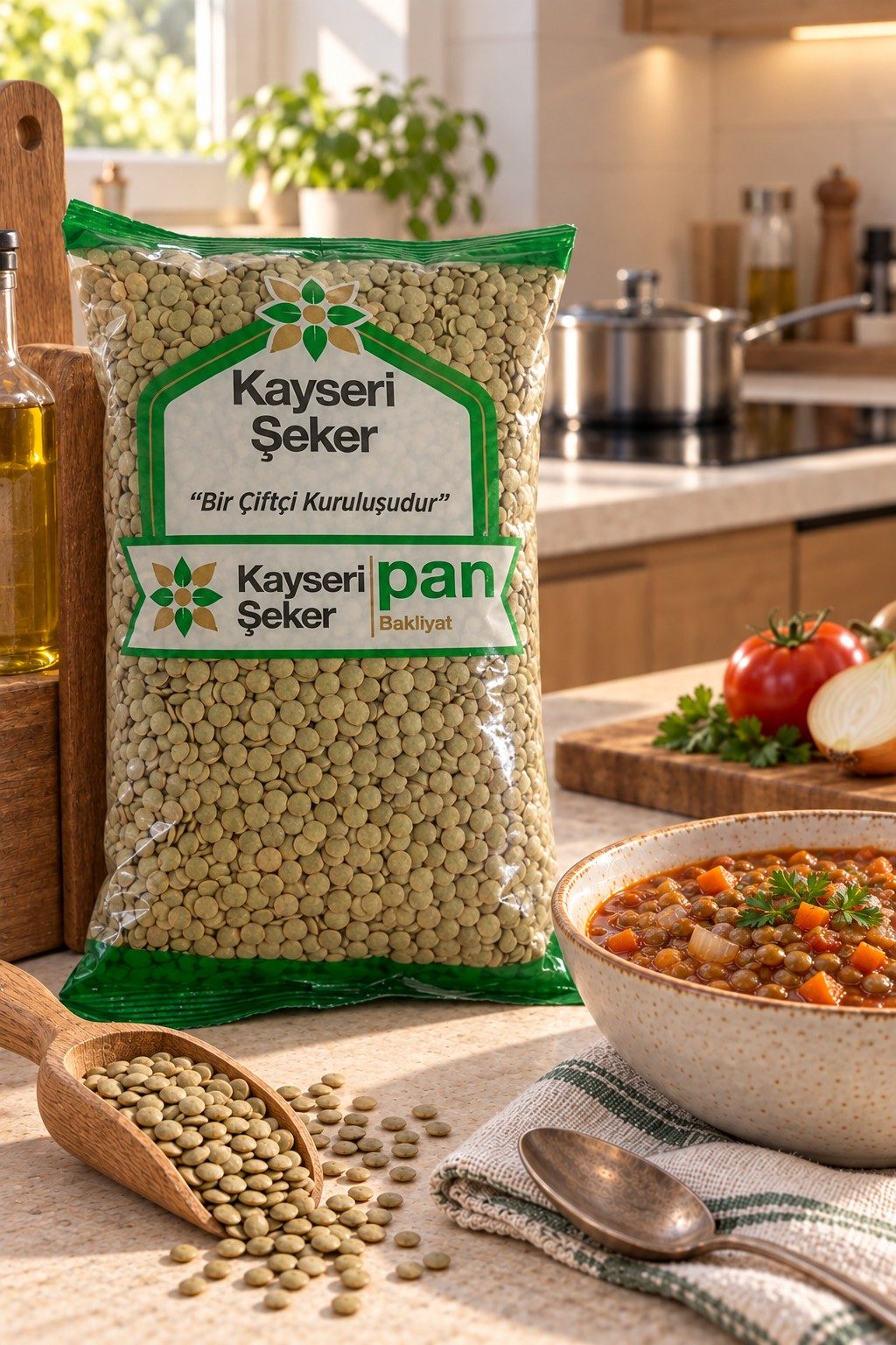 Kayseri Şeker yerli yeşil mercimek paketi