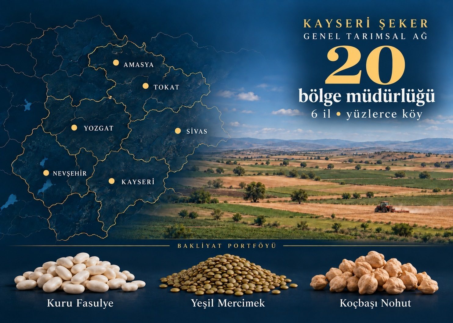 Kayseri Şeker üretim ağı haritası